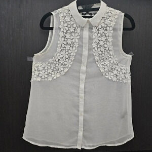 Georgette floral lace summer top size S